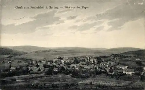 Ak Fredelsloh Moringen im Solling Niedersachsen, Blick von der Weper, Panorama
