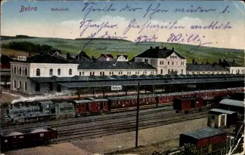 Ak Bebra an der Fulda Hessen, Bahnhof, Gleisseite, Eisenbahn