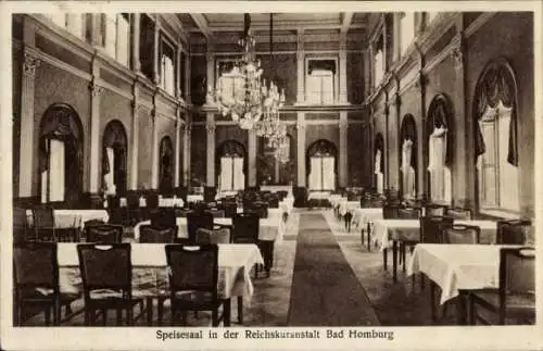 Ak Bad Homburg vor der Höhe, Reichskuranstalt, Innenansicht, Speisezimmer