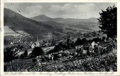 Ak Wildflecken in der Rhön Unterfranken, Panorama, Oberbach-Rhön, Bahnstrecke, Jossa-Brückenau