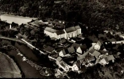 Ak Schönau Gemünden am Main, Franziskaner-Minoriten-Kloster, Fliegeraufnahme