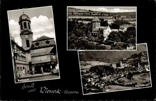 Ak Rieneck im Spessart Unterfranken, Rathaus, Burg, Teilansicht