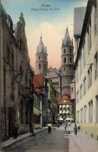 Ak Worms am Rhein, Hagenstraße, Dom