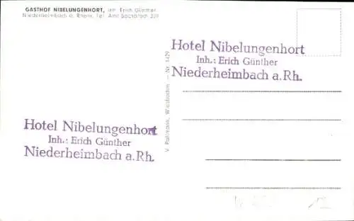 Ak Niederheimbach am Rhein, Gasthof Nibelungenhort