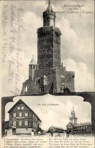 Ak Niederreifenberg Schmitten im Taunus, Großer Feldberg, Aussichtsturm, die drei Gasthäuser