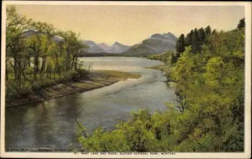 11 alte Ak verschiedene Seen und Landschaften von Montana USA, diverse Ansichten