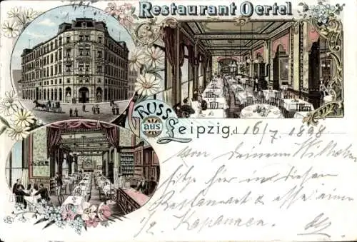 Litho Leipzig in Sachsen, Restaurant Oertel, Saal