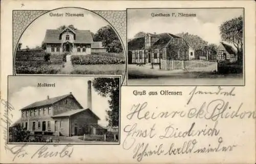 Ak Offensen Wienhausen Lüneburger Heide, Molkerei, Haus Gustav Niemann, Gasthaus F. Niemann