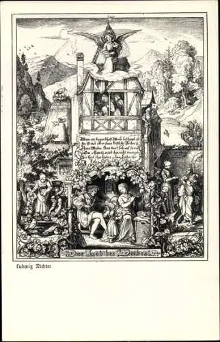 Künstler Ak Richter, Ludwig, Das Lob des Weibes