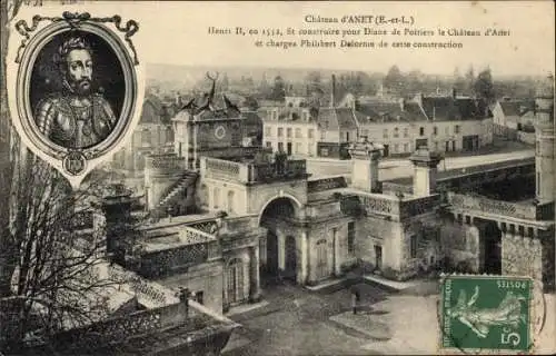 Ak Anet Eure et Loir, Chateau, Portrait Henri II