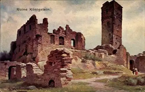 Künstler Ak Heilinger, P., Königstein im Taunus, NKG Serie 1507 12, Schlossruine