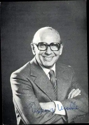 Ak Journalist und Fernsehmoderator Robert Lembke, Portrait, Autogramm