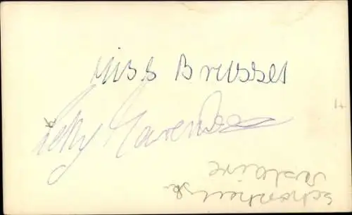 Ak Schauspielerin Leny Marenbach, Portrait, Autogramm, Miss Brussel, Hut