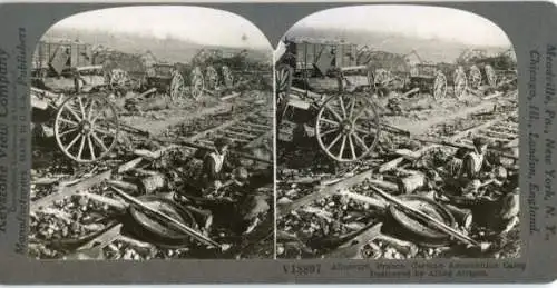 Stereo Foto Destroyed German ammunition camp, Alincourt