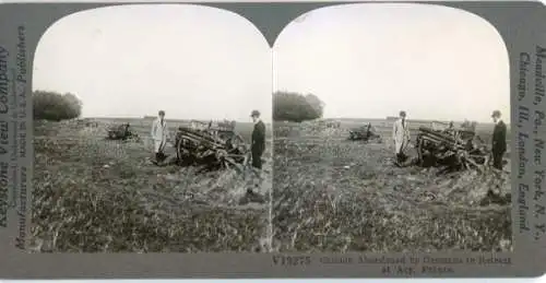 Stereo Foto Cannon abandoned by Germans in retreat at Acy