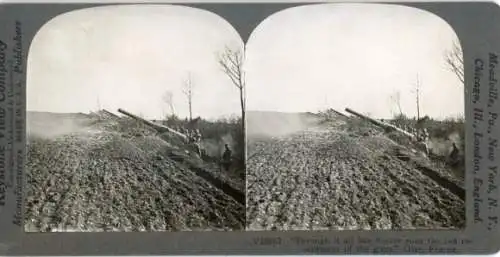 Stereo Foto French Field Guns on the Oise