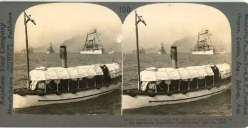 Stereo Foto US Amerikanische Kriegsschiffe, Hampton Roads, Virginia
