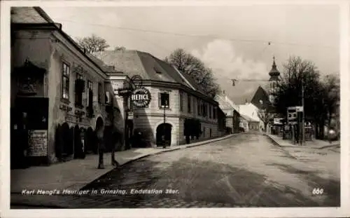 Ak Wien 19 Döbling Grinzing, Karl Hengl's Heuriger, Endstation 38er, Himmelstraße 7