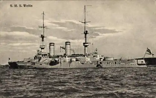 Ak Deutsches Kriegsschiff, S.M.S. Wettin, Kaiserliche Marine