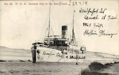 Ak Suez-Kanal, Dampfer, Deutsche Ost-Afrika Linie