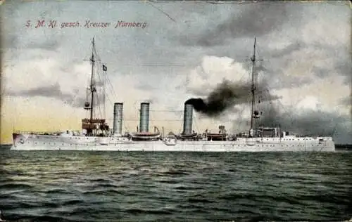 Ak Deutsches Kriegsschiff, SMS Nürnberg, Kleiner geschützter Kreuzer, Kaiserliche Marine