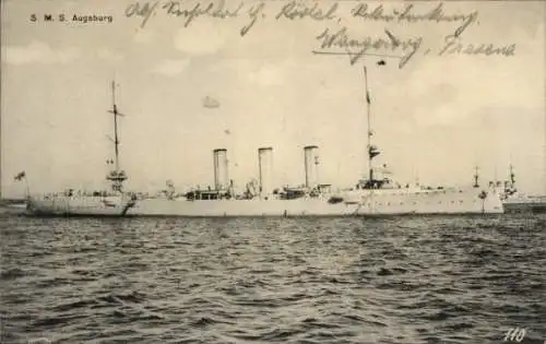 Ak Deutsches Kriegsschiff, S.M.S. Augsburg, Kaiserliche Marine