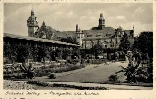 Ak Kołobrzeg Ostseebad Kolberg Pommern, Rosengarten, Kurhaus