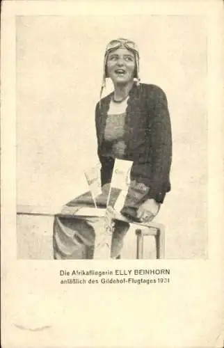 Ak Afrikafliegerin Elly Beinhorn anlässlich des Gildehof-Flugtages 1931