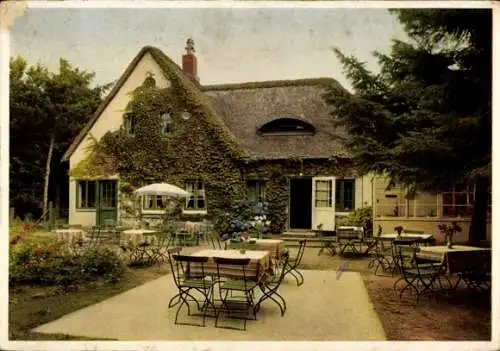 Ak Westerland auf Sylt, Außenterrasse Café Waldidyll im Friedrichshain