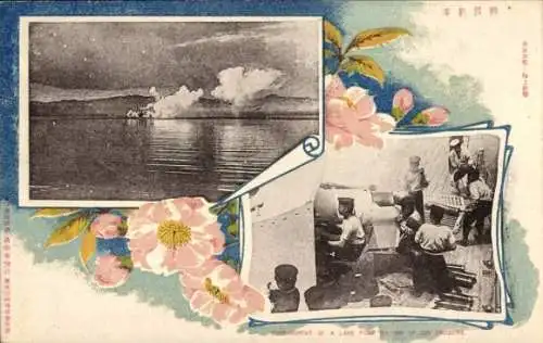 Ak Japanisches Kriegsschiff, Kaiserlich Japanische Marine, Seeleute an den Geschützen