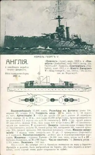 Ak Britisches Kriegsschiff, HMS King George V