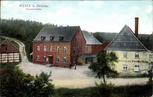 Ak Mosel Zwickau in Sachsen, Bäckerei zur Forellenmühle