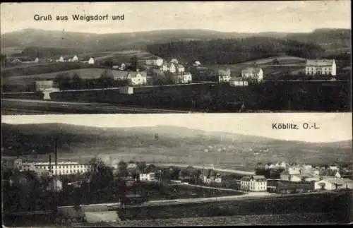 Ak Weigsdorf Köblitz Cunewalde in der Oberlausitz, Panorama