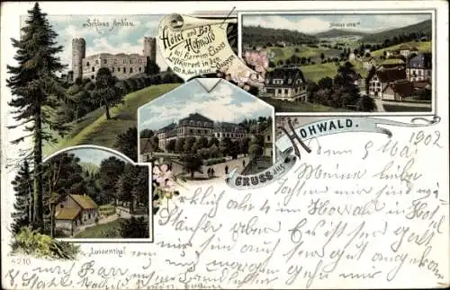 Litho Le Hohwald Elsass Bas Rhin, Schloss Andlau, Luisenthal, Hotel