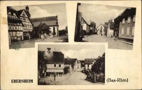 Ak Ebersheim Elsass Bas Rhin, Straßenpartie