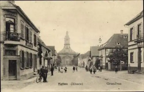 Ak Hatten Elsass Bas Rhin, Grande Rue