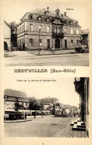 Ak Gertwiller Gertweiler Elsass Bas Rhin, Rathaus, Place de la Mairie, Grande Rue