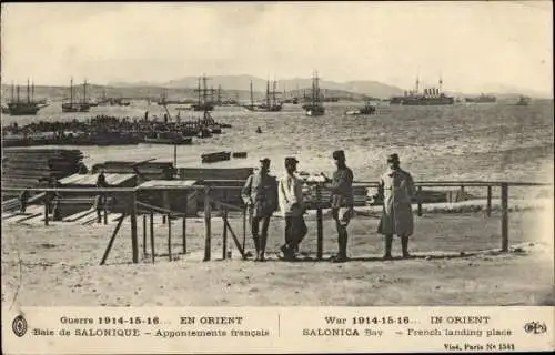 Ak Saloniki Thessaloniki Griechenland, Französischer Landeplatz, Krieg 1914-1916