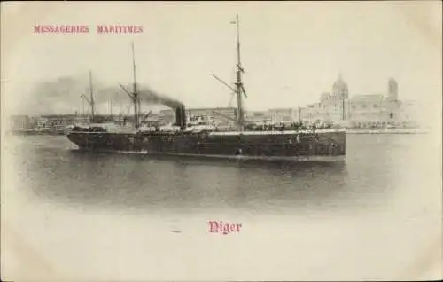 Ak Dampfer Niger, Messageries Maritimes, MM
