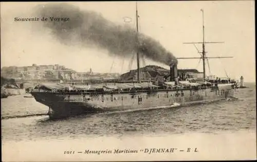 Ak Dampfer Djemnah, Messageries Maritimes, MM