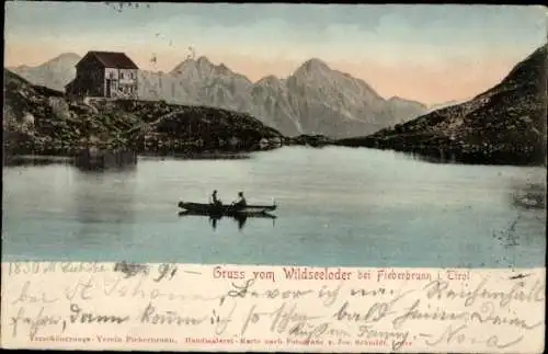 Ak Tirol Österreich, Schutzhaus am Wildseeloder mit Loferersteinberge