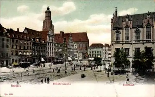Ak Wrocław Breslau Schlesien, Elisabethkirche, Stadthaus