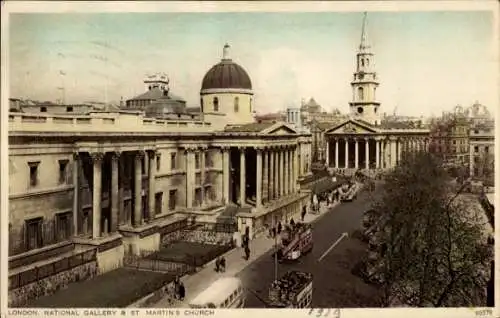 Ak London City England, National Gallery, St. Martin's-Church