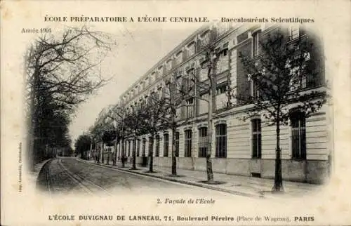 Ak Paris XVII., Ecole Preparation à l'Ecole Centrale, Ecole Duvignau de Lanneau, Boulevard Pereire