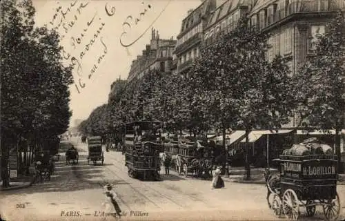 Ak Paris XVII., Avenue de Villiers