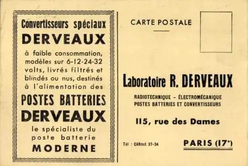 Ak Paris XVII., Rue des Dames, Labor R. Derveaux