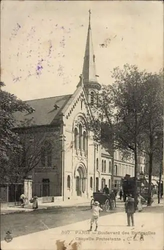 Ak Paris 17. Jahrhundert, Boulevard des Batignolles, protestantische Kapelle