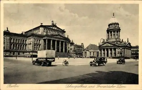 Ak Berlin, Schauspielhaus und Französischer Dom