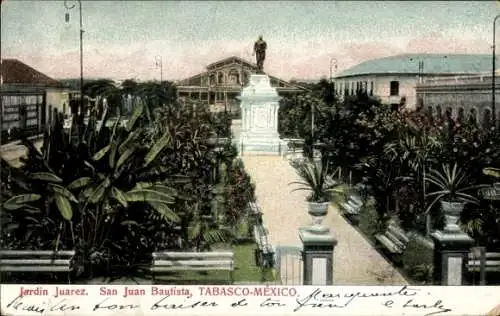 Ak Frontera Tabasco Mexiko, Jardin Juarez, San-Juan-Baptista