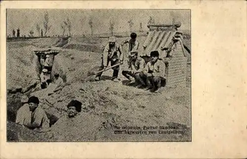 Ak Das Auswerfen von Laufgraben, Kriegsgefangene Russen